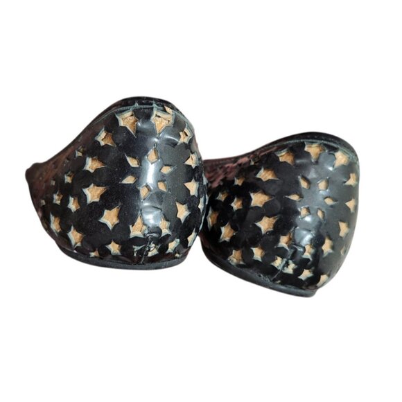 Jimmy Choo Laser Cut Pointed Toe Flats Black Patent Leather Shoes Size 36.5 - Picture 7 of 12